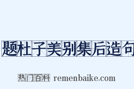 题杜子美别集后造句是什么意思的图片